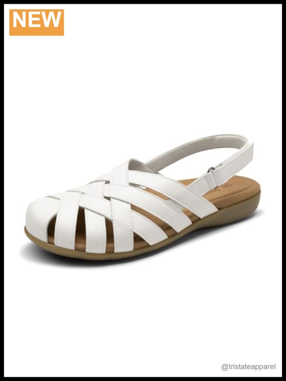 Womens Comfortable Closed Toe Fisherman Flat Sandals Arch Support Walking